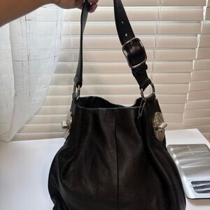 Coach Penelope Hobo Shoulder Bag Black Pebbled Leather
